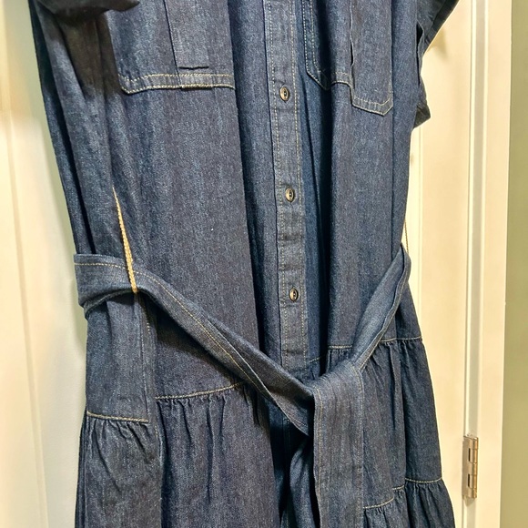 Lauren Ralph Lauren Women's Belted Denim Tiered Shirtdress 22W - Picture 8 of 13